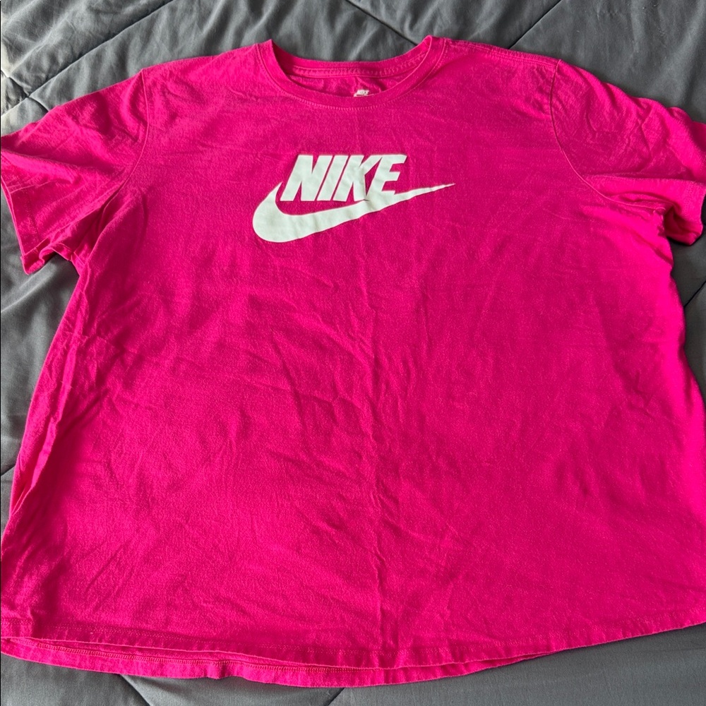 Nike Fuchsia Tee with White Logo